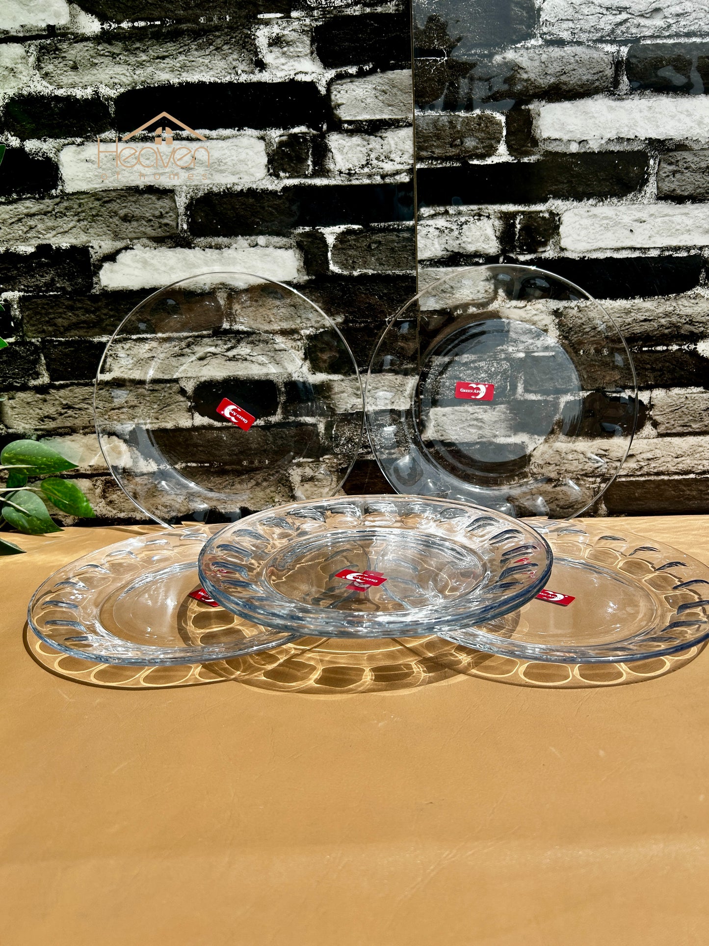 Deli® Set of 6 Round Clear Glass Rice Plates | 9 Inches