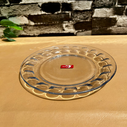 Deli® Set of 6 Clear Glass Quarter Plates | Perfect for Snacks & Desserts 7.5 inches