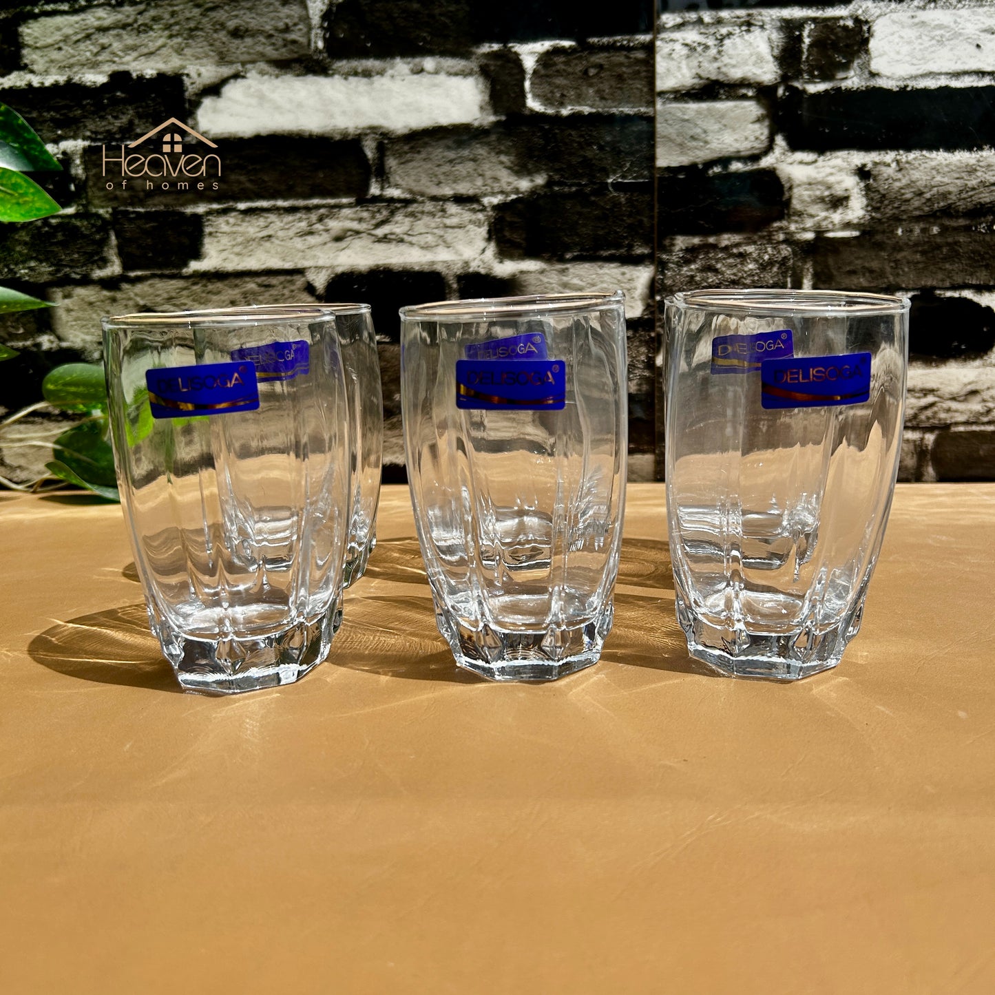 Delisoga® 6-piece 335 ML Transparent Drinking Glasses – For Home & Dining Js5216-2