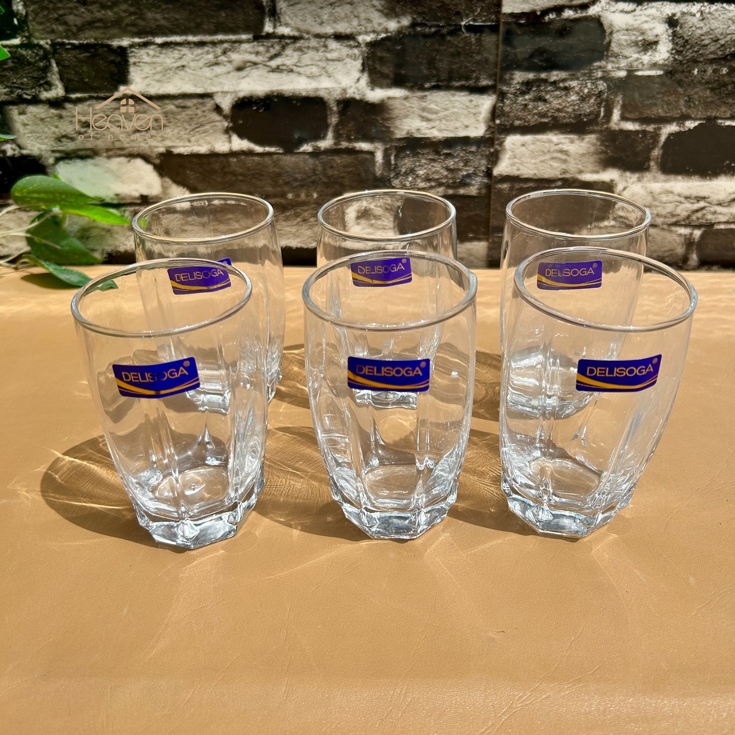 Delisoga® 6-piece 335 ML Transparent Drinking Glasses – For Home & Dining Js5216-2