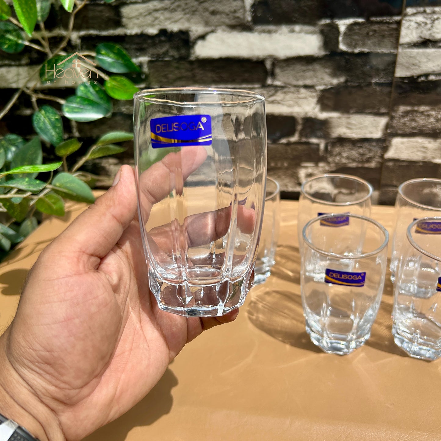 Delisoga® 6-piece 335 ML Transparent Drinking Glasses – For Home & Dining Js5216-2