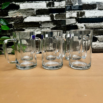 Delisoga® 6-Piece Clear Glass Juice Mug Set – 480ml Clear Mugs for Juice, Milkshake & Beverages ZB02-480