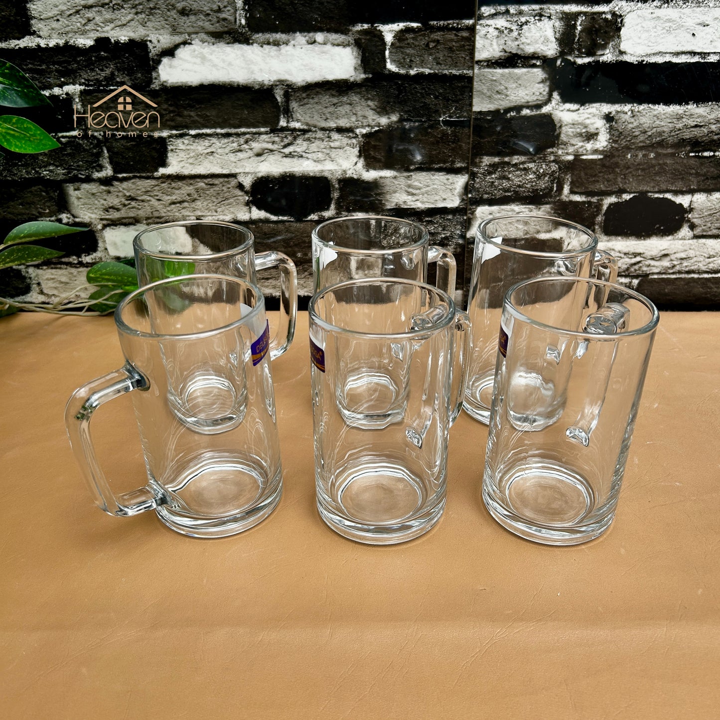 Delisoga® 6-Piece Clear Glass Juice Mug Set – 480ml Clear Mugs for Juice, Milkshake & Beverages ZB02-480