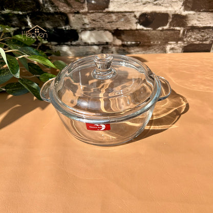 Deli® 1-piece 1.26 Litre Round Tempered Glass Bowl with Transparent Lid - EB2007