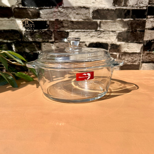 Deli® 1-piece 850 ml Round Tempered Glass Bowl with Transparent Lid - EB2007