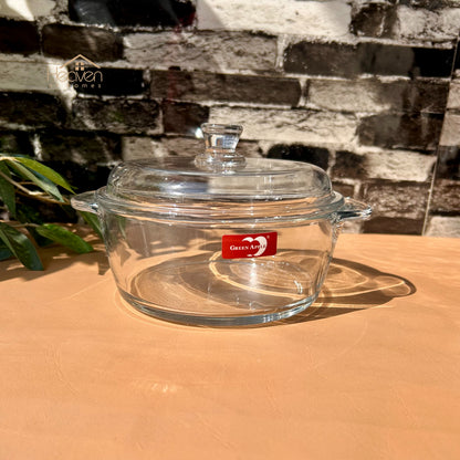 Deli® 1-piece 850 ml Round Tempered Glass Bowl with Transparent Lid - EB2007