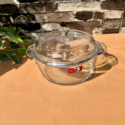 Deli® 1-piece 850 ml Round Tempered Glass Bowl with Transparent Lid - EB2007
