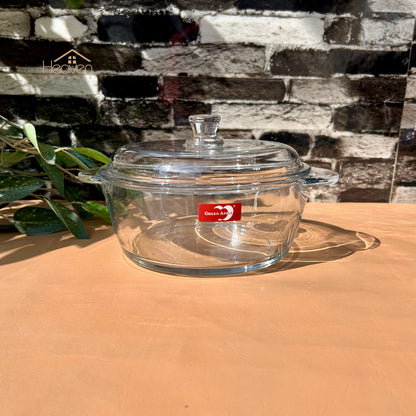 Deli® 1-piece 1 Liter Round Tempered Glass Bowl with Transparent Lid - EB2008