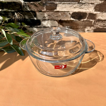 Deli® 1-piece 1 Liter Round Tempered Glass Bowl with Transparent Lid - EB2008