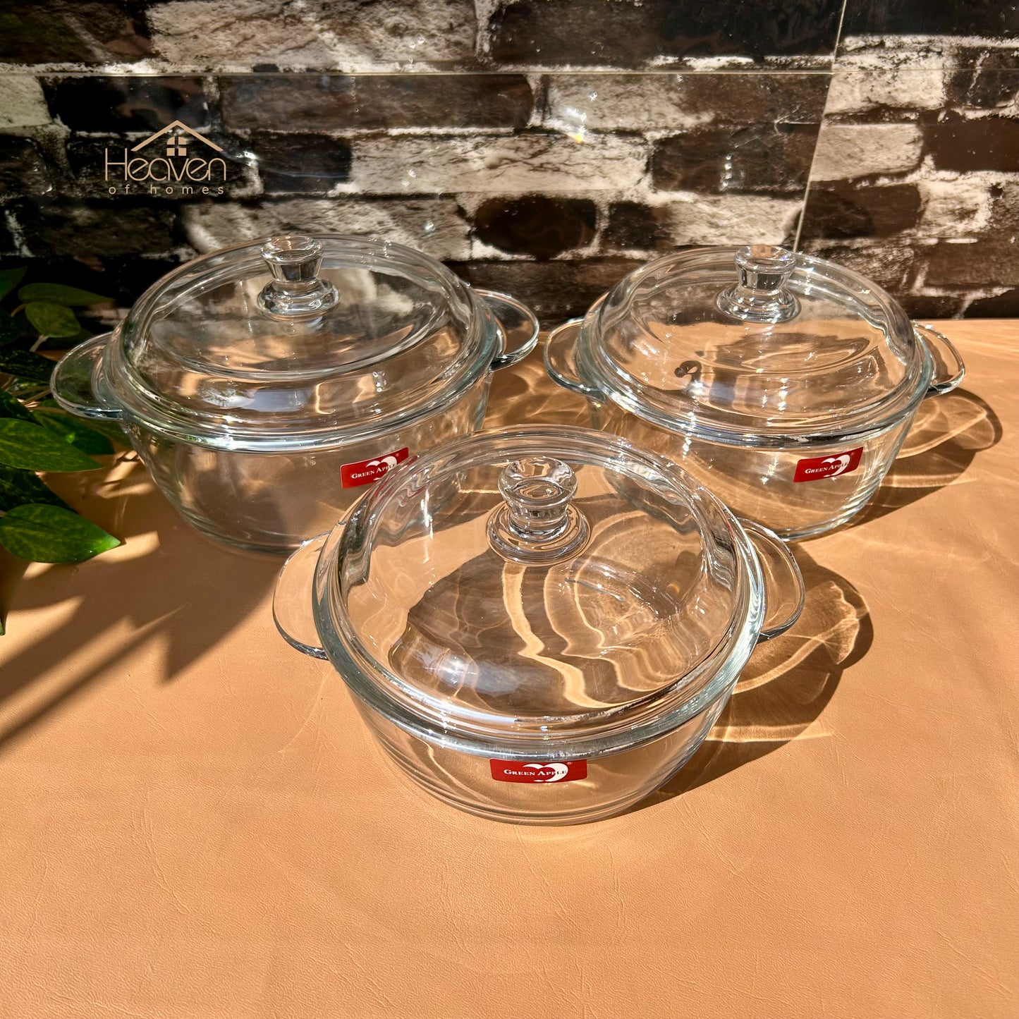 Deli® Set of 3 Tempered Glass Bowls with Transparent Lids – Durable, Stylish & Multi-Purpose