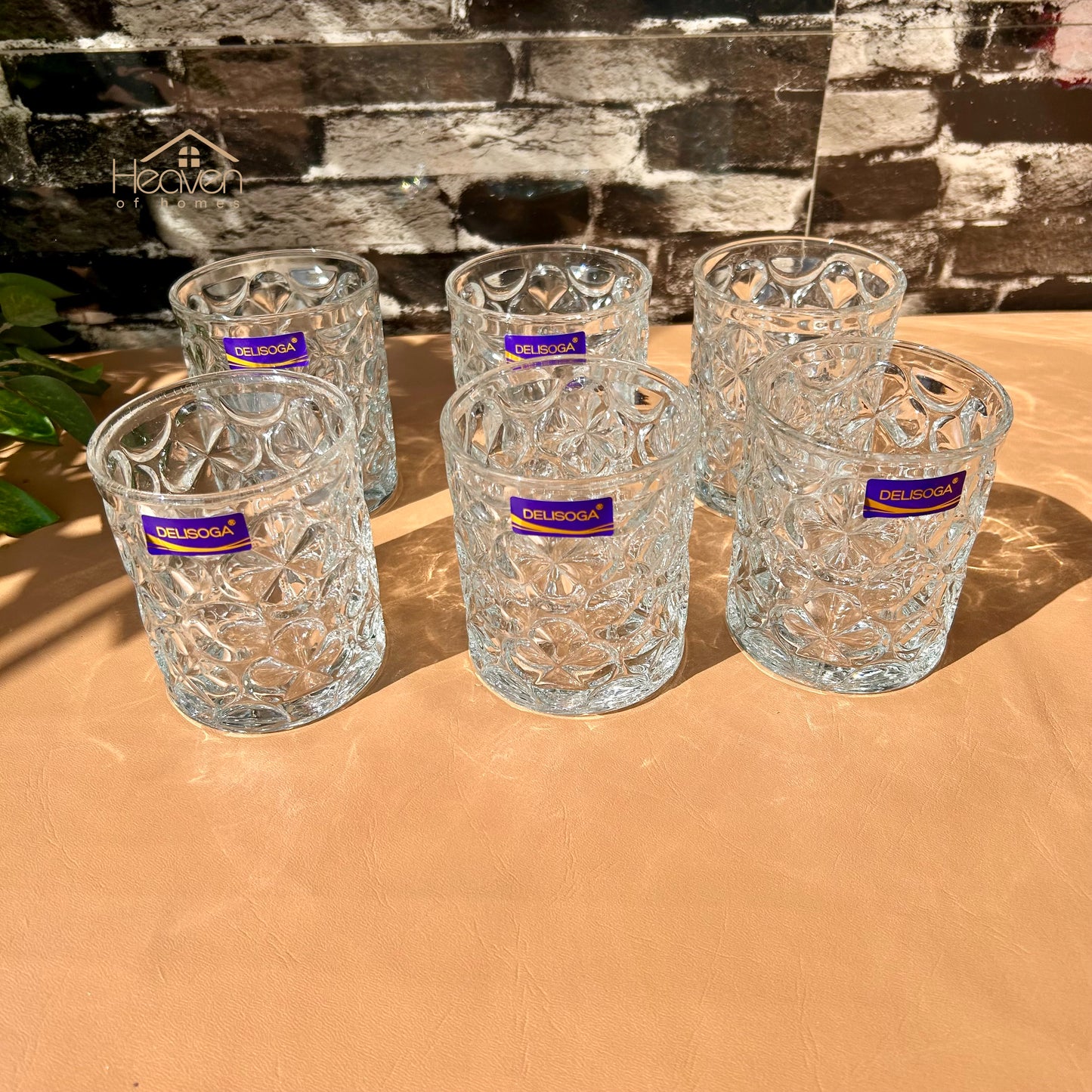 Delisoga® Set of 6 Clear Glass Drinking Tumblers – Water, Juice & More | 340ml Premium Glassware DSKB011