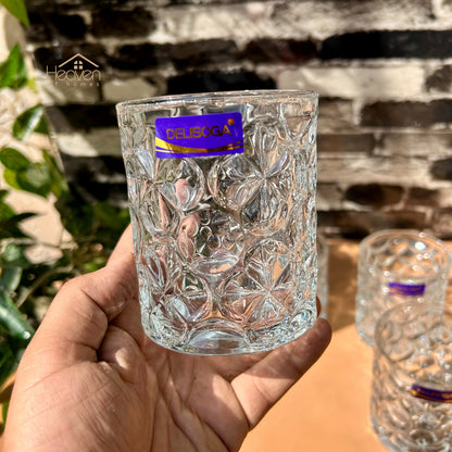 Delisoga® Set of 6 Clear Glass Drinking Tumblers – Water, Juice & More | 340ml Premium Glassware DSKB011