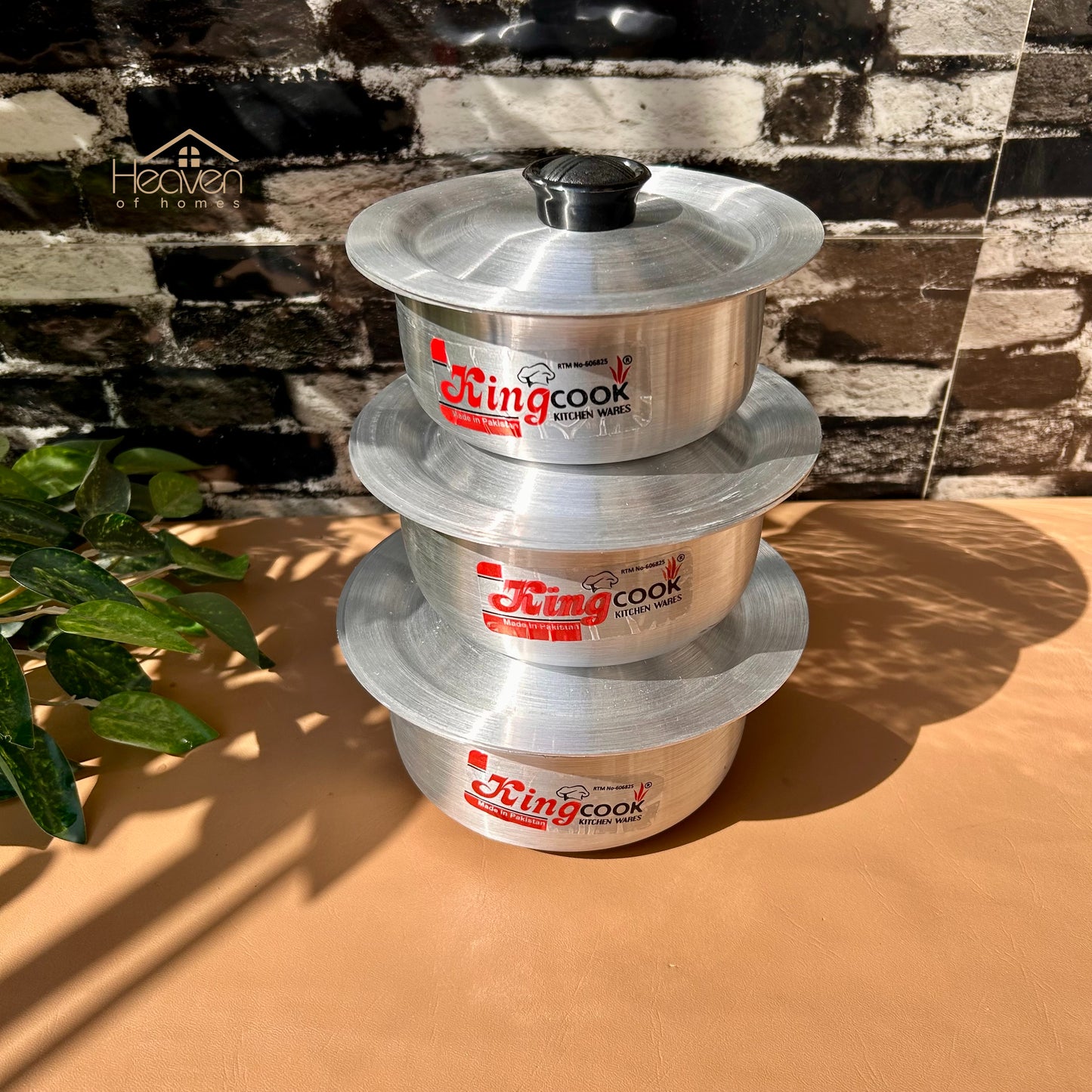 Heaven® Silver Steel Cooking Pot – Light Weight & Long-Lasting Set of 3