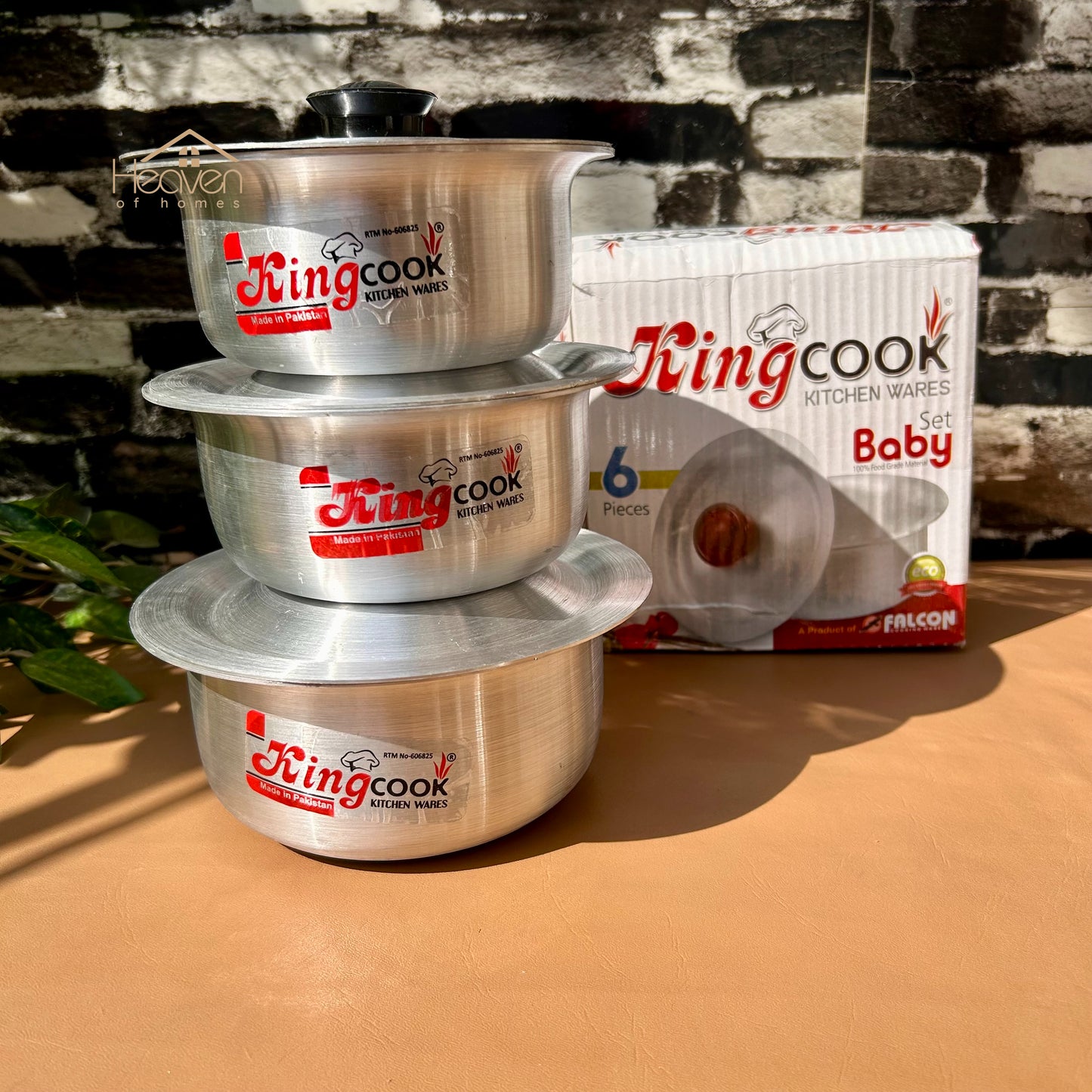 Heaven® Silver Steel Cooking Pot – Light Weight & Long-Lasting Set of 3