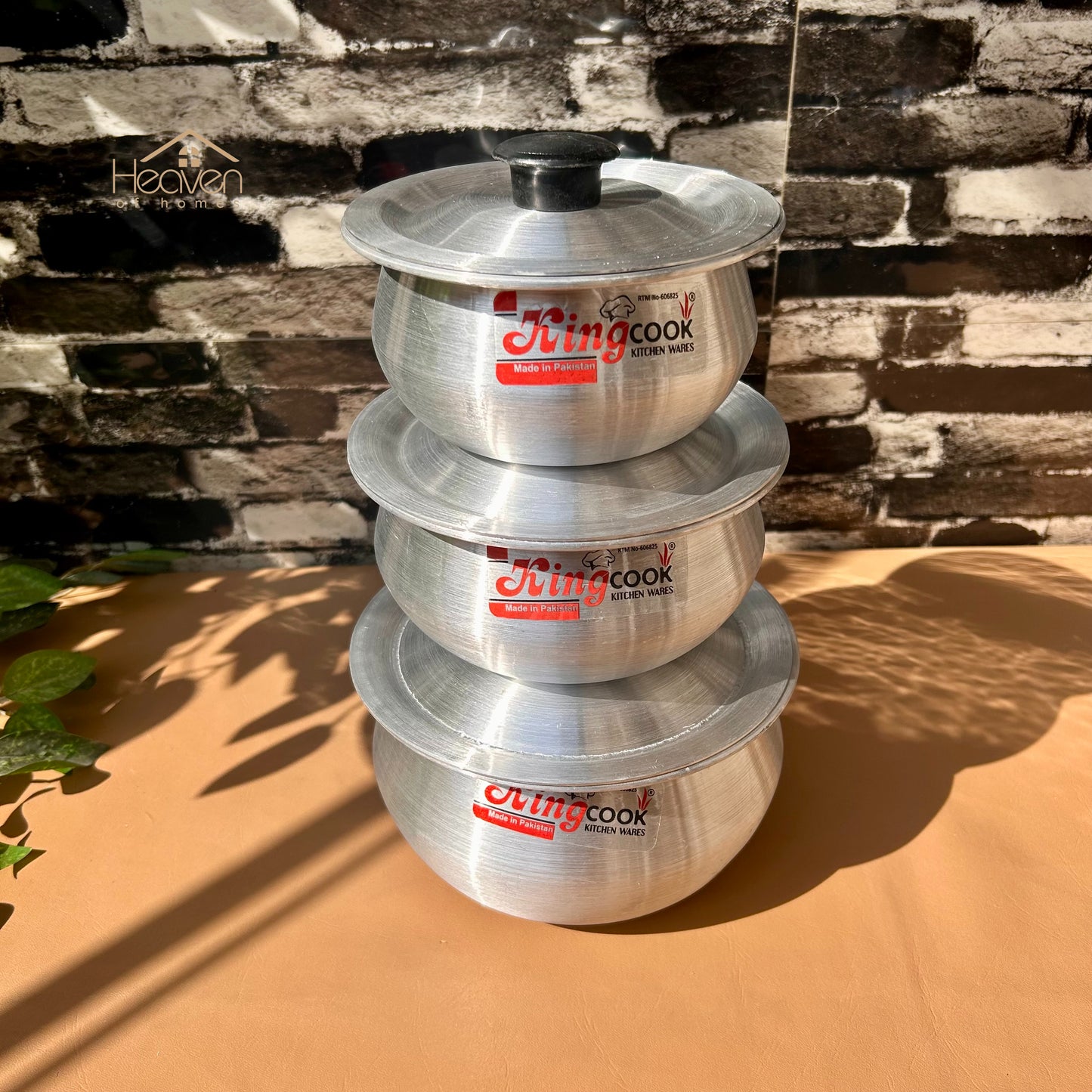Heaven® King Silver Steel Deep Handi – Light Weight & Long-Lasting Stock Pots Set of 3