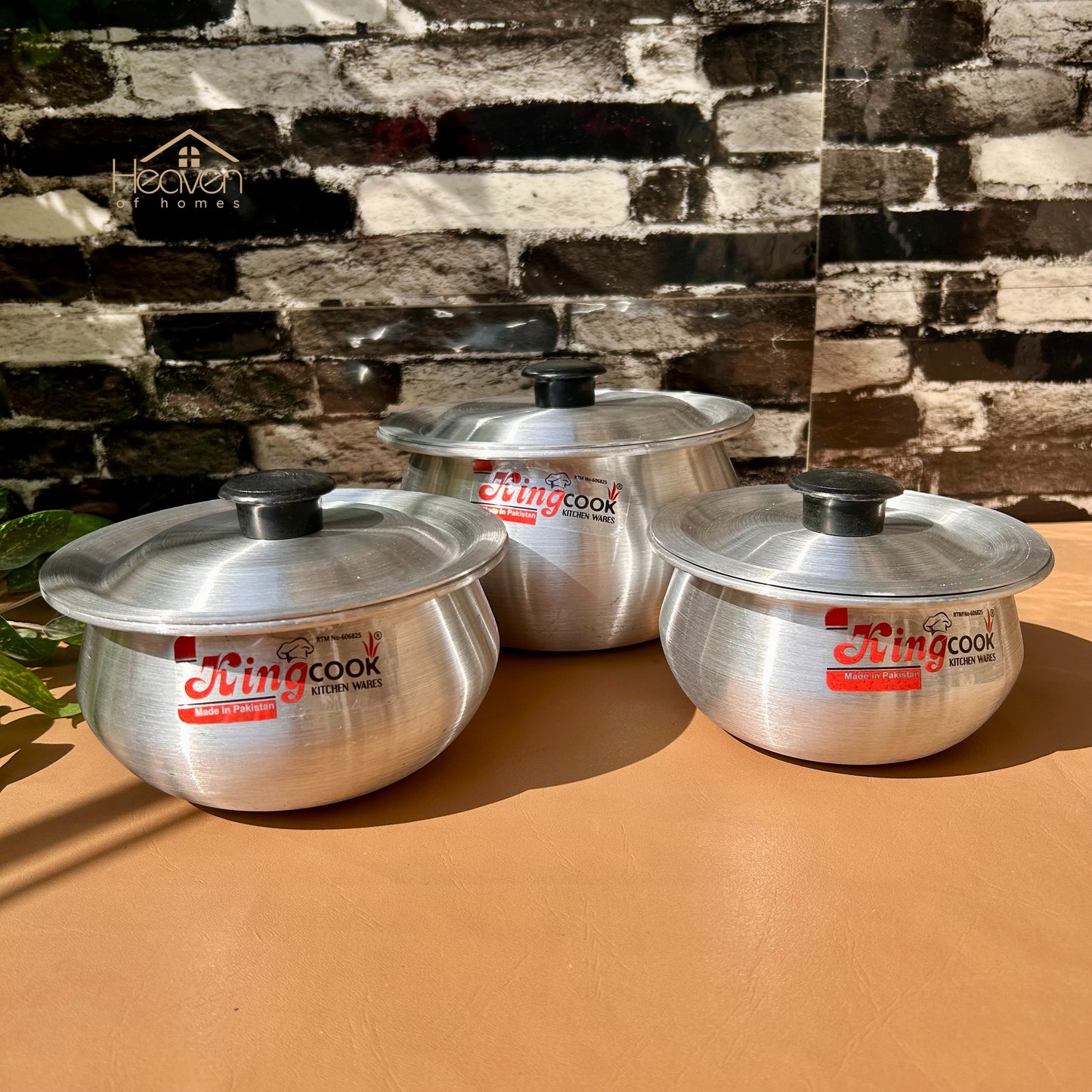 Heaven® King Silver Steel Deep Handi – Light Weight & Long-Lasting Stock Pots Set of 3