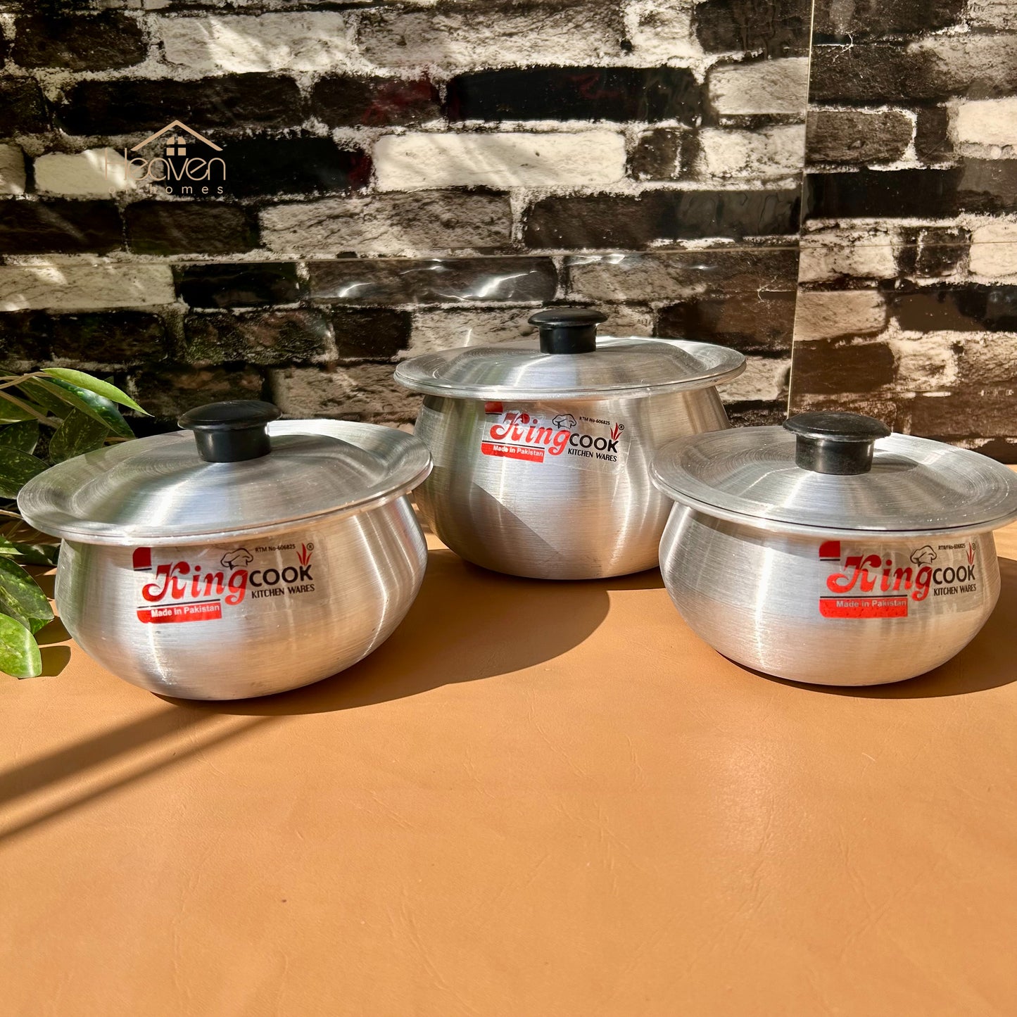 Heaven® King Silver Steel Deep Handi – Light Weight & Long-Lasting Stock Pots Set of 3
