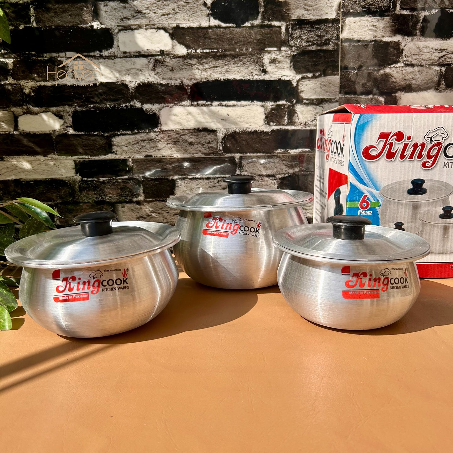 Heaven® King Silver Steel Deep Handi – Light Weight & Long-Lasting Stock Pots Set of 3