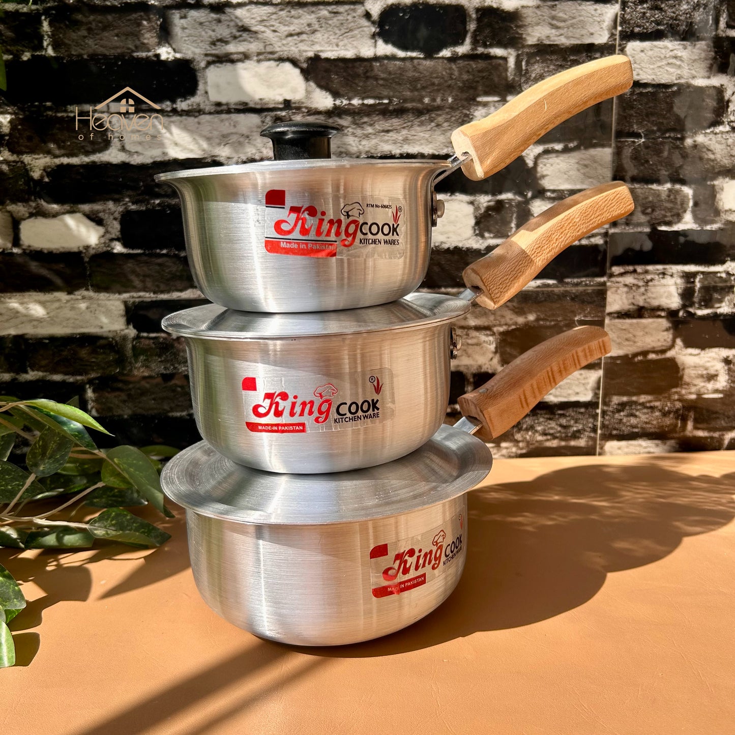 Heaven® Premium Silver Steel Saucepan – Heavy-Duty Kitchen Essential Set of 3