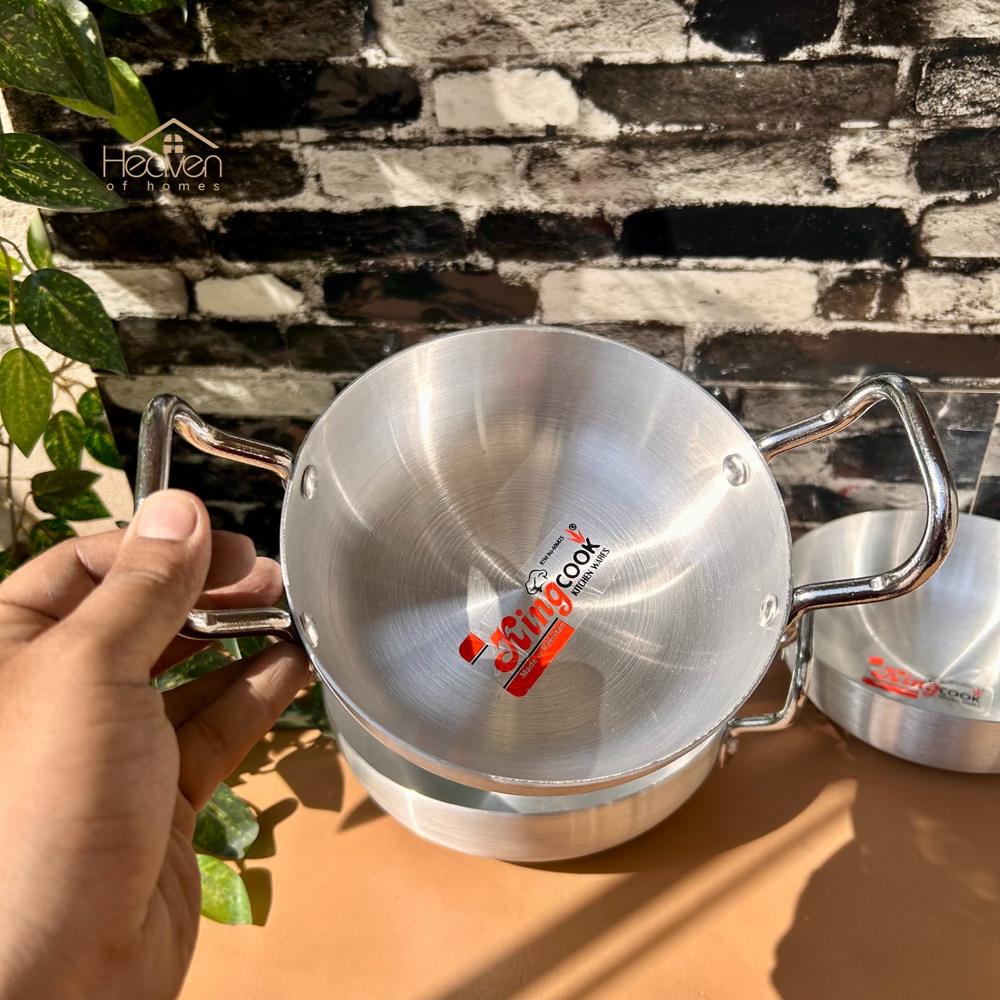Heaven® Light -Weight Silver Steel Karahi – Durable Cookware Set of 3