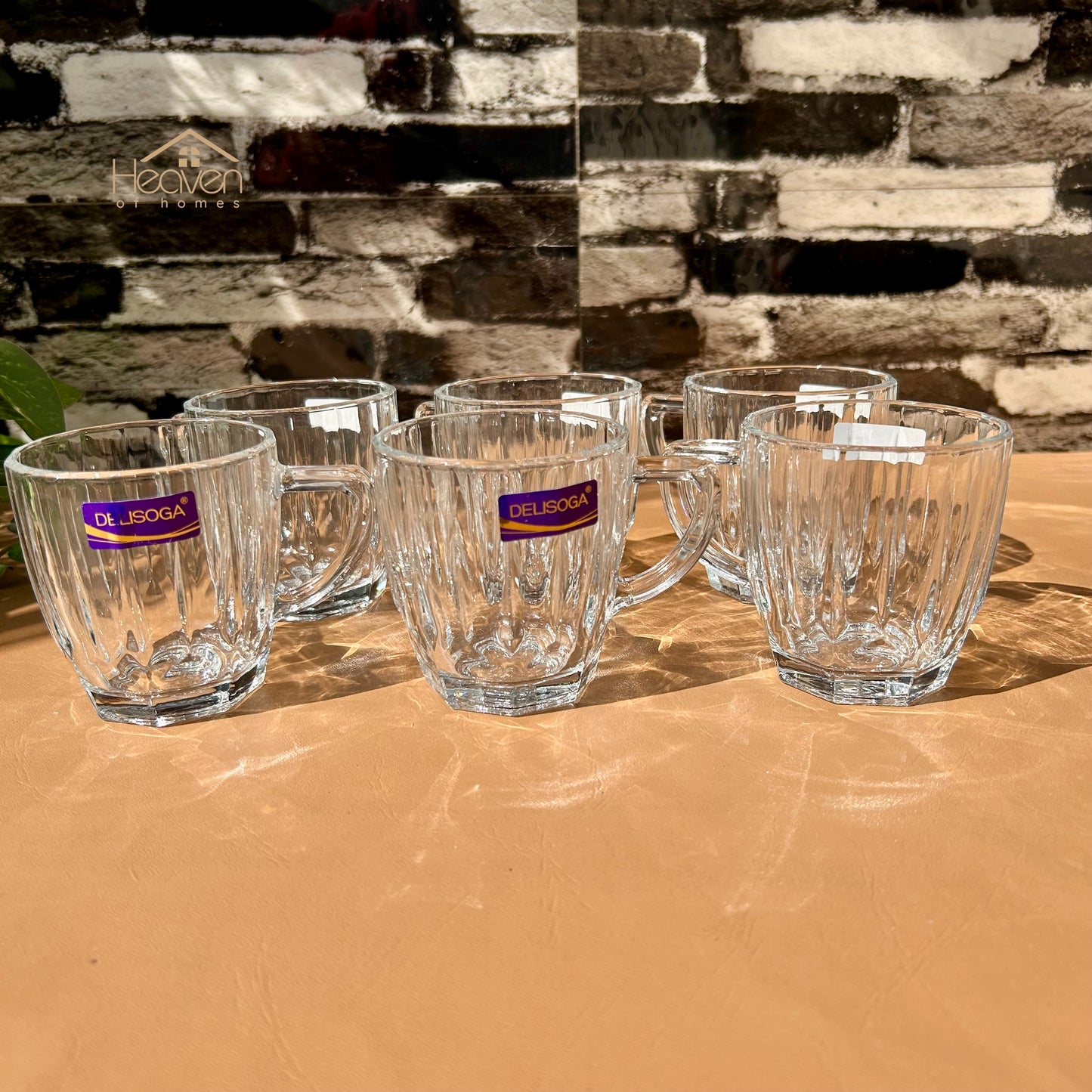 Delisoga® Set of 6 250ml Clear Glass Mug – ZB202-150