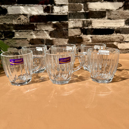 Delisoga® Set of 6 250ml Clear Glass Mug – ZB202-150