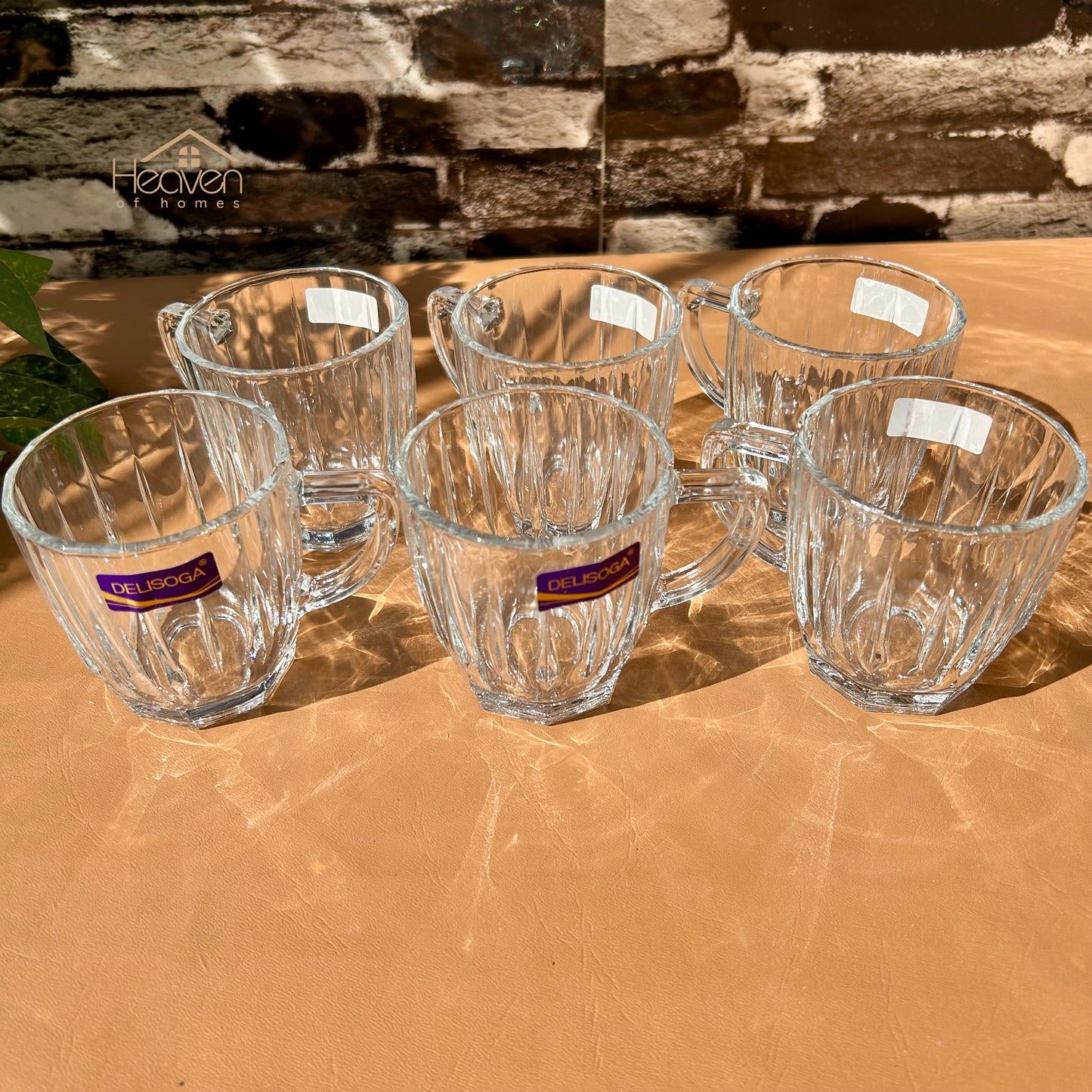 Delisoga® Set of 6 250ml Clear Glass Mug – ZB202-150