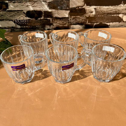 Delisoga® Set of 6 250ml Clear Glass Mug – ZB202-150