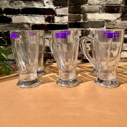 Delisoga® 6-Piece Juice & Milkshake Glass Mug Set – 430ml Fine Clear Glassware ZB438