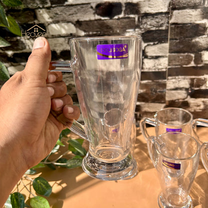 Delisoga® 6-Piece Juice & Milkshake Glass Mug Set – 430ml Fine Clear Glassware ZB438