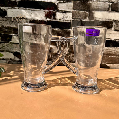 Delisoga® 6-Piece Juice & Milkshake Glass Mug Set – 430ml Fine Clear Glassware ZB438