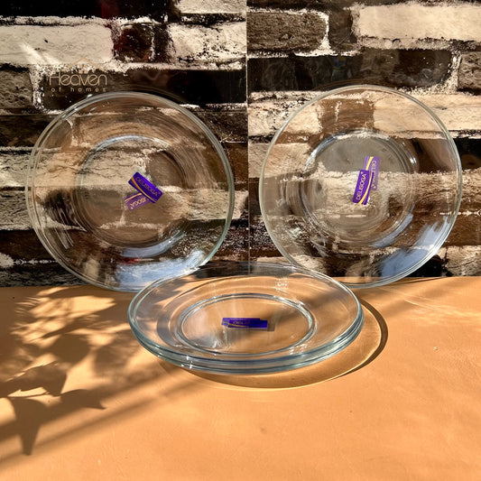Delisoga® Set of 6 Clear Glass Quarter Plates 7" – Durable Tableware