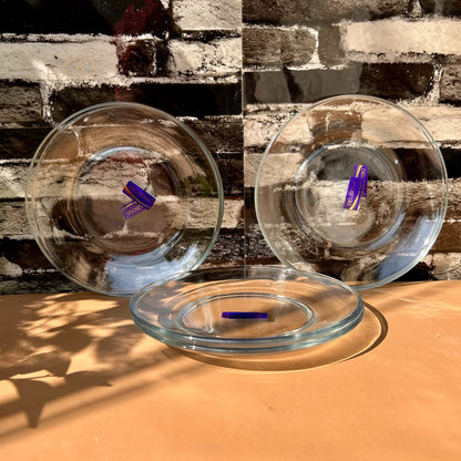 Delisoga® Set of 6 Clear Glass Quarter Plates 7" – Durable Tableware