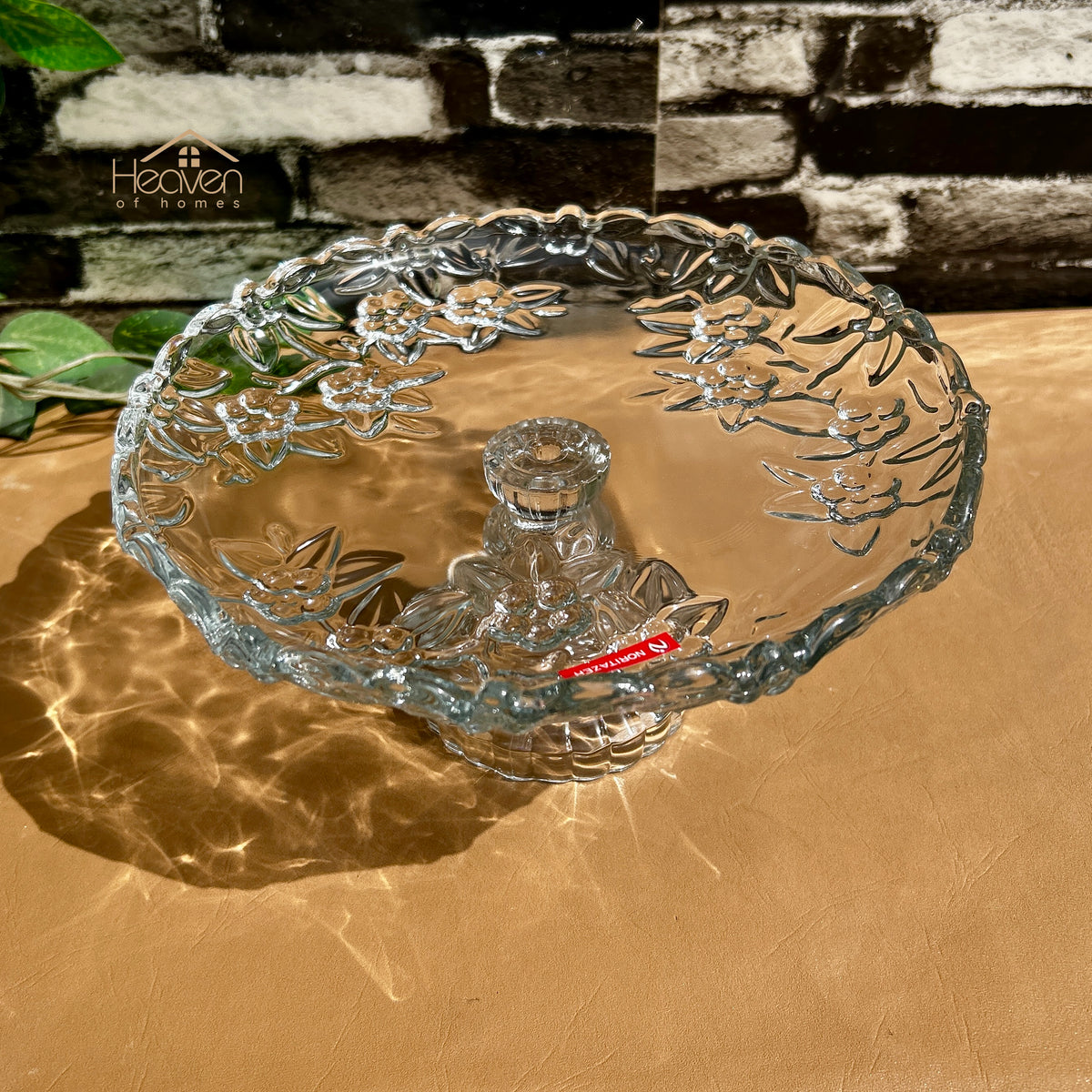 Heaven Glass Cake Stand – 9.5 Inches | Elegant & Durable Display for Cakes