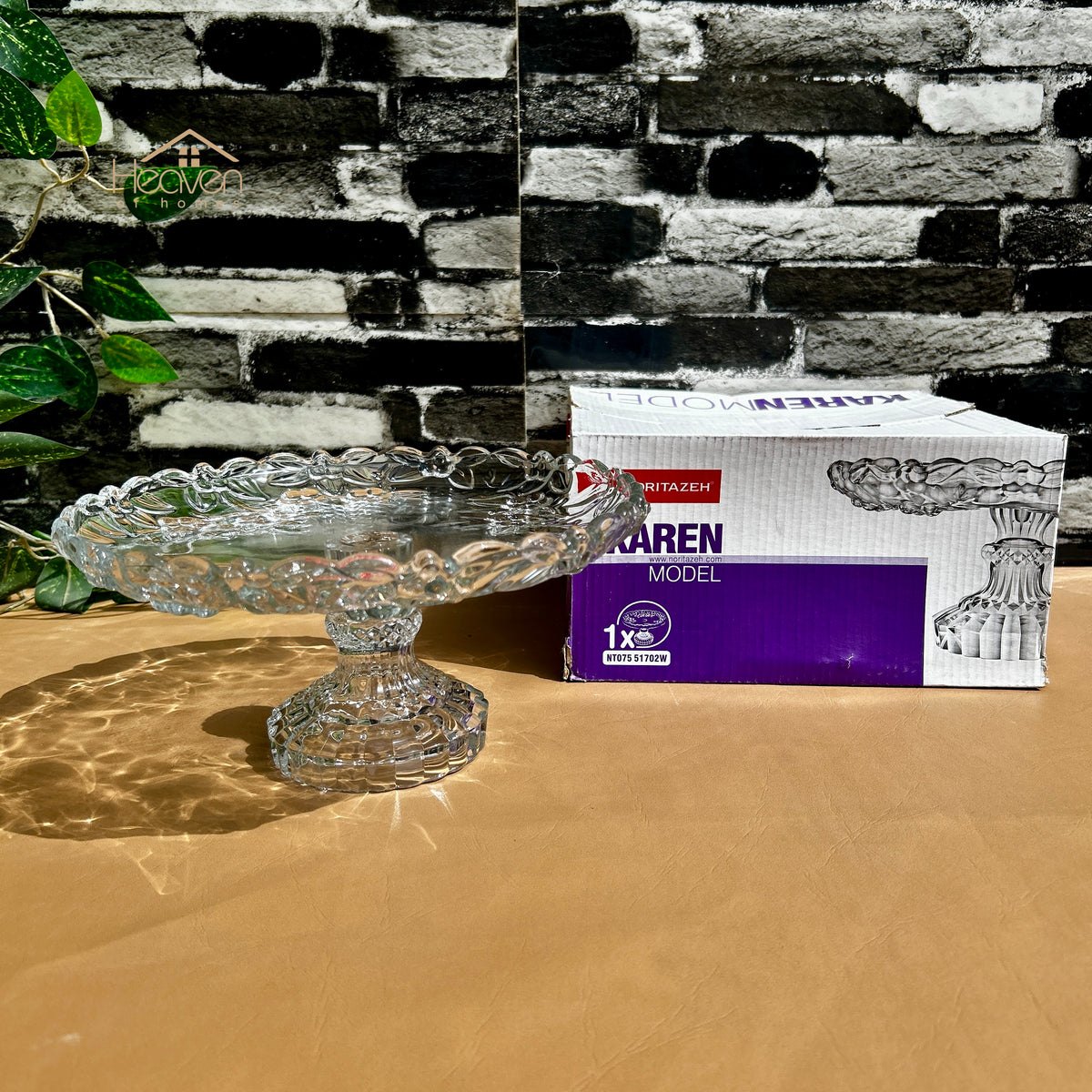 Heaven Glass Cake Stand – 9.5 Inches | Elegant & Durable Display for Cakes