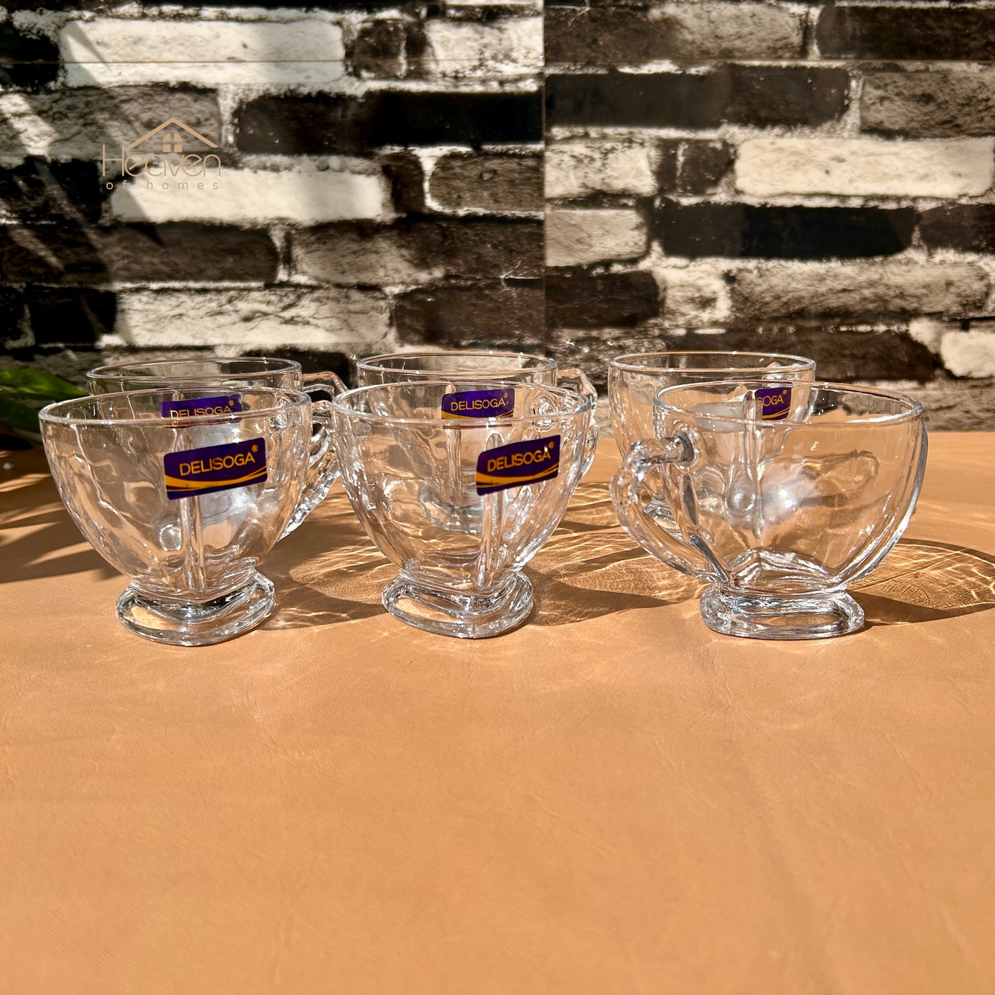 Delisoga® Set of 6 Clear Glass Tea Mugs – 205 ml Transparent Cups for Hot Beverages Zb266-200