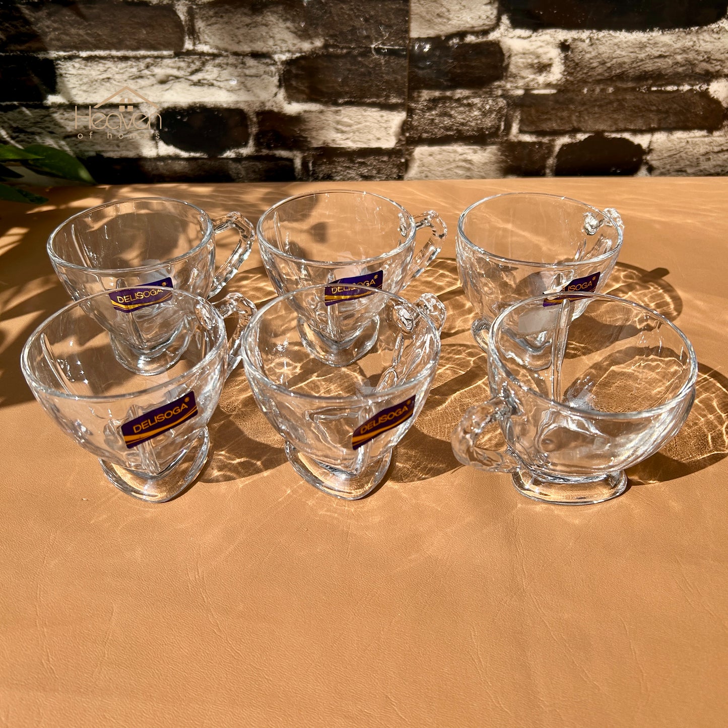 Delisoga® Set of 6 Clear Glass Tea Mugs – 205 ml Transparent Cups for Hot Beverages Zb266-200