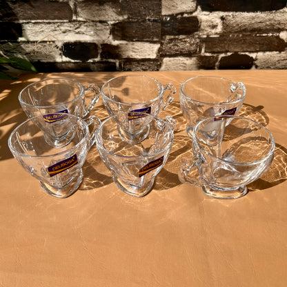 Delisoga® Set of 6 Clear Glass Tea Mugs – 205 ml Transparent Cups for Hot Beverages Zb266-200