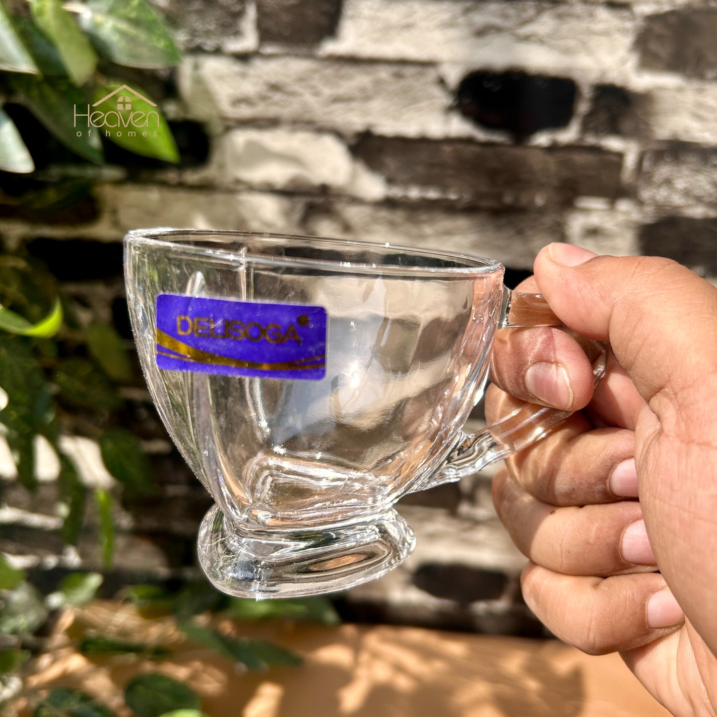Delisoga® Set of 6 Clear Glass Tea Mugs – 205 ml Transparent Cups for Hot Beverages Zb266-200