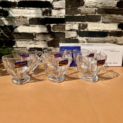 Delisoga® Set of 6 Clear Glass Tea Mugs – 205 ml Transparent Cups for Hot Beverages Zb266-200
