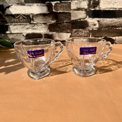 Delisoga® Set of 6 Clear Glass Tea Mugs – 205 ml Transparent Cups for Hot Beverages Zb266-200