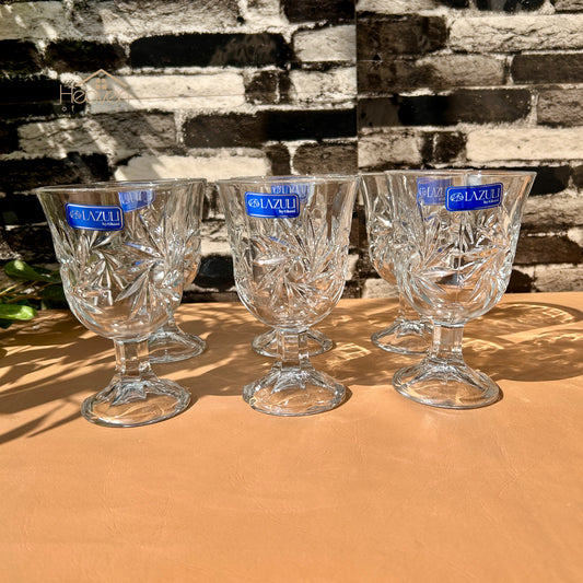 Lazuli® 6-Piece Clear Vine Glassware Set – Premium Tumblers for Water, Juice & Soft Drinks