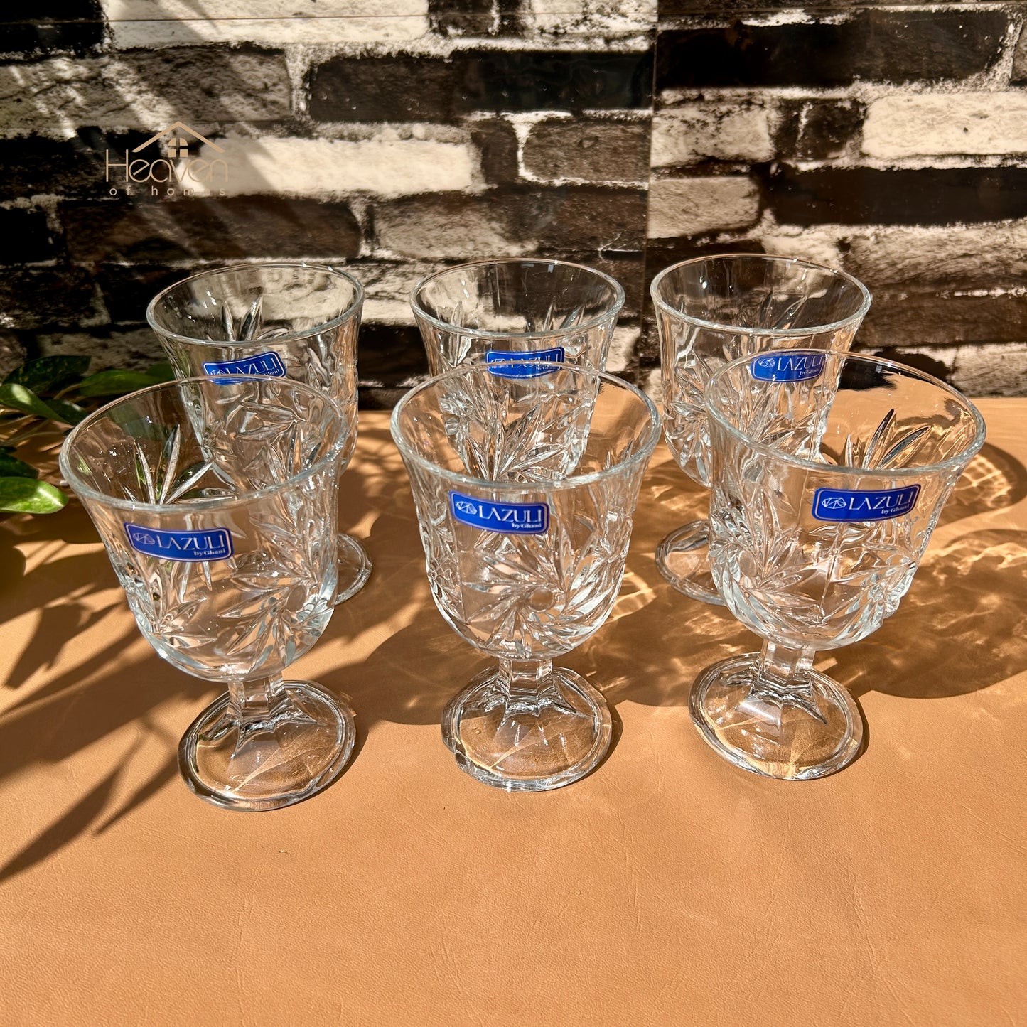 Lazuli® 6-Piece Clear Vine Glassware Set – Premium Tumblers for Water, Juice & Soft Drinks