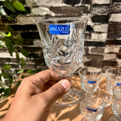 Lazuli® 6-Piece Clear Vine Glassware Set – Premium Tumblers for Water, Juice & Soft Drinks