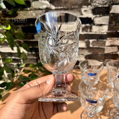 Lazuli® 6-Piece Clear Vine Glassware Set – Premium Tumblers for Water, Juice & Soft Drinks