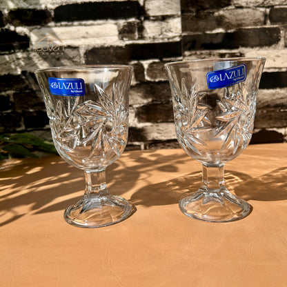 Lazuli® 6-Piece Clear Vine Glassware Set – Premium Tumblers for Water, Juice & Soft Drinks