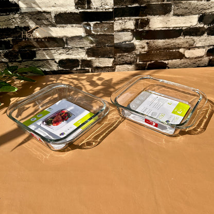 Deli® 2-Piece Clear Glass Dish Set – 1.31 L Multi-Purpose Kitchen & Tableware - P132-8.5