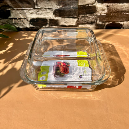 Deli® 2-Piece Clear Glass Dish Set – 1.31 L Multi-Purpose Kitchen & Tableware - P132-8.5