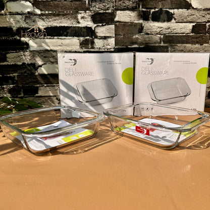 Deli® 2-Piece Clear Glass Dish Set – 1.31 L Multi-Purpose Kitchen & Tableware - P132-8.5