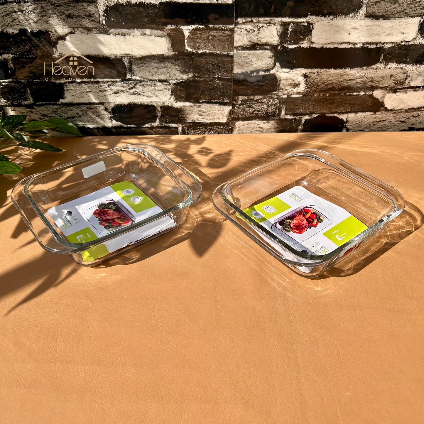 Deli® 2-Piece Clear Glass Dish Set – 910 ml Multi-Purpose Kitchen & Tableware - P132-8